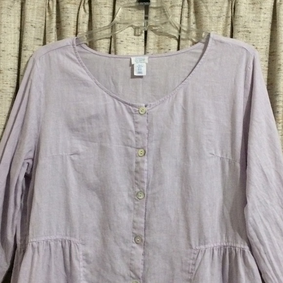 Sigrid Olsen 100% Linen Peplum Top - Picture 2 of 6